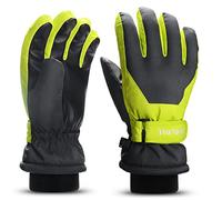 ThxToms Gants de Ski Enfant | Gants de Ski de Neige d'hiver -15℃ | Coupe-Vent Imperméable Chaud | Temps Froid épaissi en PU | Sports de Plein air Snowboard Ski Vélo | Jeunes Filles de 4 à 13 Ans