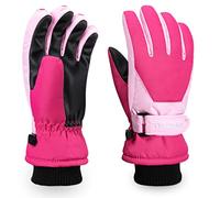 ThxToms Gants de Ski Enfant | Gants de Ski de Neige d'hiver -15℃ | Coupe-Vent Imperméable Chaud | Temps Froid épaissi en PU | Sports de Plein air Snowboard Ski Vélo | Jeunes Filles de 4 à 13 Ans