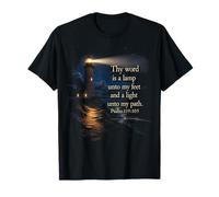 Thy Word is a Lamp Unto My Feet - Psalm 119:10 Faith Verse T-Shirt