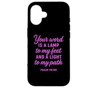 Thy Word is A Lamp Unto My Feet Psaums 119:105 Faith Bible Coque pour iPhone 16