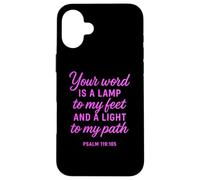 Thy Word is A Lamp Unto My Feet Psaums 119:105 Faith Bible Coque pour iPhone 16 Plus
