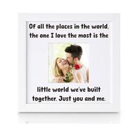 THYGIFTREE Cadeau romantique pour femme, petite amie, de la part de son mari, cadre photo souvenir sentimental pour elle, notre petit monde, anniversaire, Saint-Valentin, cadeaux de Noël