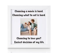 THYGIFTREE Cadre photo amusant pour couple, anniversaire unique, Saint-Valentin, cadeau d'anniversaire pour petit ami/petite amie - Choisir de vous aimer ? Décision la plus facile de ma vie