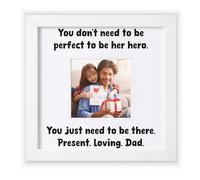 THYGIFTREE Cadre photo d'encouragement pour papa - Citation You Don't Need to Be Perfect - Cadeau de soutien pour mari pour bureau ou chevet - Décoration mate de 24 x 24 cm (santé mentale)