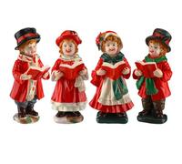 Thyle Lot de 4 figurines de chants de Noël - Décoration de table - Village de Noël - Figurines en résine - Centre de table - Accessoires de table - Décoration de table pour les fêtes de fin d'année