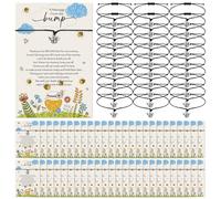 Thyle Lot de 50 bracelets réglables avec un message de la carte « A Little Honey Bee Is on the Way » - Cadeau de retour pour fête de révélation du sexe - Cadeau de remerciement