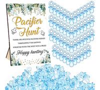 Thyle Lot de 51 jeux cool pour fête prénatale comprenant un panneau de chasse à la tétine et 50 mini tétines en acrylique pour fête prénatale, coffret cadeau pour révélation du sexe de bébé (verdure)