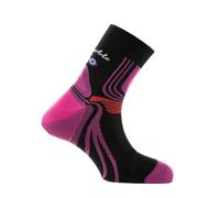 Thyo - Chaussettes tiges courtes La Double® Trek en fils recyclés - couleur - Noir rose - Pointure - 41-42