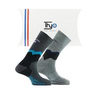 Thyo - Coffret rando de chaussettes Double en fils recyclés et laine - couleur - Gris - Pointure - 45-46