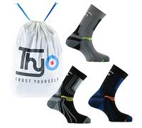 Thyo - Lot de 3 paires de mi-chaussettes La Double® Trek en fils recyclés - couleur - Noir - Pointure - 35-36