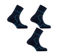 Thyo - Lot de 3 paires de socquettes Double couleur - Marine - Pointure - 45-46