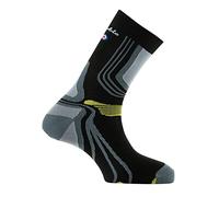 Thyo - Mi-chaussettes La Double® Trek en fils recyclés - couleur - Noir jaune - Pointure - 43-44