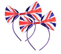 Thyonta Lot de 2 bandeaux avec nœud drapeau du Royaume-Uni - Serre-tête patriotique britannique - Serre-tête patriotique britannique - Serre-tête Bopper pour anniversaire du roi Événements royaux