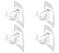 Thyonta Lot de 4 crochets pour tringle à rideaux - Fixation sans trou - Support adhésif - Barre transversale - Crochets télescopiques adhésifs (blanc)