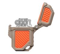 Thyrm PyroVault 2.0 Briquet armure compatible avec inserts Zippo, pour protection, moins d'évaporation et de conservation, fabriqué aux États-Unis (Desert Hunter (FDE + Rescue Orange))