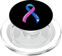Thyroid Cancer Ribbon Survivor Fighter Chemo Bleu Rose Sarcelle PopSockets PopGrip pour MagSafe