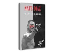 THYTJSZ Nate Diaz Poster sur toile avec motifs d'arts martiaux mixtes pour décoration de chambre à coucher, bureau, chambre, cadeau (60 x 90 cm)
