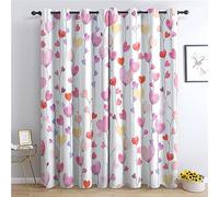 THYUNQ Rideau Occultant, Motif Coeur - Rideaux Thermiques Imprimé pour Salon Chambre Fenetre, Lot de 2 Rideaux et Draperies Intérieurs à Oeillets, 140x240 cm (L x H)