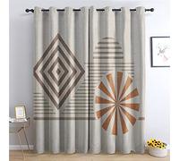 THYUNQ Rideau Occultant, Motif Geometrique - Rideaux Thermiques Imprimé pour Salon Chambre Fenetre, Lot de 2 Rideaux et Draperies Intérieurs à Oeillets, 140x240 cm (L x H)