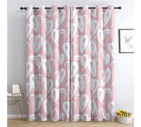 THYUNQ Rideaux Coeur Rose - Rideau Occultant Thermiques Imprimé pour Salon Chambre Fenetre, Lot de 2 Rideaux et Draperies Intérieurs à Oeillets, 117x137 cm (L x H)