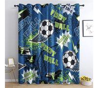 THYUNQ Rideaux Foot - Rideau Occultant Thermiques Imprimé pour Salon Chambre Fenetre, Lot de 2 Rideaux et Draperies Intérieurs à Oeillets, 110x215 cm (L x H)