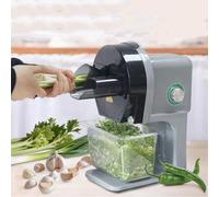THYXGS Coupe-légumes Électrique Commerciale, Tranche-ail Multifonctionnelle, avec 4 Types De Ports d'alimentation, Épaisseur Réglable De 1-6mm, Démontage Facile, pour Cuisine/Maison
