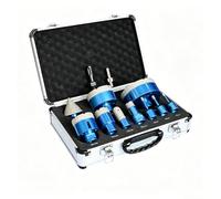 THYXGS Kit De 12 Forets Diamantés M14 pour Carrelage, Scie Cloche, Forets à Braser, avec Adaptateurs Et Coffret en Aluminium, pour Meuleuse d'angle, Idéal pour Carrelage, Marbre, Granit Et Béton