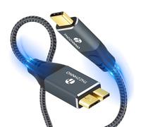 Thzzhnno Câble 3.0 USB C vers Micro B 2M, USB Type C vers Micro B 5Gbps Compatible avec Seagate, WD External Hard Drive,Galaxy S8/S9/S10,HDD