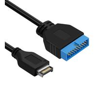 Thzzhnno Câble d'extension USB 3.0 19/20 Broches Mâle vers USB 3.1 Type-E Mâle 0,3M pour Carte mère