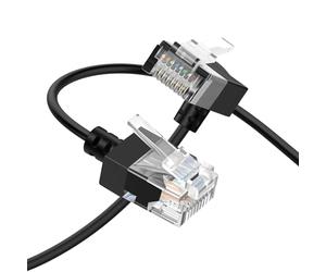 Thzzhnno Câble Ethernet Cat6A à 90 Degrés Coudé vers le Bas 3M, Flexible Fin et Ultra LAN Câble de Raccordement Ethernet Cat6 Rj45 jusqu'à Haute Vitesse 10Gbit/s 550MHz pour PC, Routeur, Imprimante