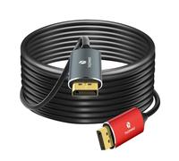 Thzzhnno Câble Fibre Optique DisplayPort 4K 8K 15M, DP vers DP 1.4 8K@30Hz 4K@120Hz/144Hz, 2K@165Hz, 32.4Gbit/s Compatible HDR, G-Sync FreeSync pour Ordinateur Portable, PC, Moniteur