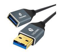 Thzzhnno Câble USB 3.0 Rallonge 2M, Câble Extension USB A 5Gbps avec Disque Dur Clavier, imprimante, Disque Dur, Casque
