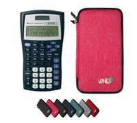 TI-30XIIS avec Housse de Protection WYNGS Incluse Rose - Calculatrice Scientifique - Pack de Base