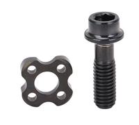 Ti Alliage Noir Rondelle de Vélo et Vis Ensemble, Demi Lune Conception Avant Dérailleur Fixation Vis et Joint pour Vélo Tige Boulons