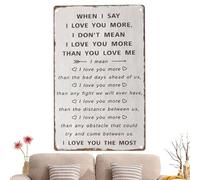 Ti Amo Di Più murale vintage en métal rustique avec phrases romantiques pour décoration de maison, chambre, bureau, appartement, dortoir