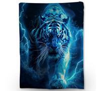 Ti Caldi Couverture tigre blanc - Couverture douce, confortable et légère en flanelle pour canapé, lit, voyage, extérieur - Couverture chaude, moelleuse et pelucheuse pour adultes, enfants, hommes,