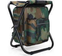 Ti Cow Outdoor Adventure Sac à dos isotherme avec siège pliable portable avec capacité de 158,8 kg, hauteur de 40,6 cm, style militaire pour randonnée, plage, pique-nique, voyage