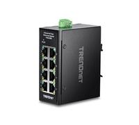 TRENDnet commutateur industriel TI-ELC80 V1.xR 8x10/100 DIN mural mini TAA Noir Non-géré