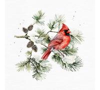 ti-flair Lot de 20 serviettes en papier avec motif Cardinal en branches d'hiver Convient également pour le découpage et la technique des serviettes 33 x 33 cm