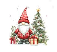 ti-flair Lot de 20 serviettes en papier avec motif gnome au sapin de Noël Convient également pour le découpage et la technique des serviettes 33 x 33 cm