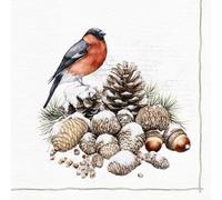 ti-flair Lot de 20 serviettes en papier avec motif oiseau sur cônes - Idéales pour le découpage et la technique des serviettes - 33 x 33 cm