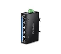 TRENDnet Mini commutateur industriel TI-GLC50 Non-géré 5 ports Gigabit DIN-Rail IP30 10 Gbit/s Noir