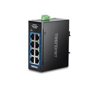 TRENDnet Mini commutateur industriel Gigabit DIN-Rail TI-GLC80 – 8 ports, IP30, 16 Gbit/s, noir