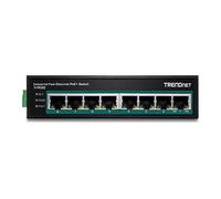 TRENDnet TI-PE80 - Industrial - commutateur - 8 x 10/100 (PoE+) - Montage sur rail DIN, fixation murale - PoE+ (200 W) - Tension CC - Conformité TAA G