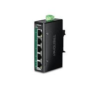 TI-PELC50 - Version V1.xR - commutateur - industrial, mini - 4 x 10/100 (PoE+) + 1 x 10/100 - Montage sur rail DIN, fixation murale - PoE+ (90 W) -