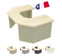 Ti’Pi - Tabouret réhausseur physiologique pour WC - Format Compact - Ultra résistant - Fabriqué en France - Plateau Bois (Pieds Beiges)