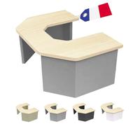 Ti’Pi - Tabouret réhausseur physiologique pour WC - Format Compact - Ultra résistant - Fabriqué en France - Plateau Bois (Pieds Gris)