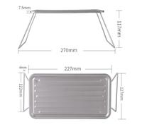 Ti Plaque Pliable Barbecue Table Portable BBQ Grill Rack Léger en Plein Air Accessoire de Cuisine pour Camping Pique-Nique Argent Acier Inoxydable Titane 8.9x5.0x4.6 Pouces