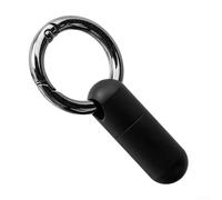 Ti Porte-pilulier en alliage étanche et portable pour camping, randonnée, voyage, 53 mm x 14 mm, avec porte-clés, léger et pour sports de plein air et voyages d'affaires (noir)