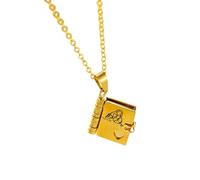 Ti Steel Collier avec pendentif en forme de livre d'histoires pour petites-filles et grand-mère, One Size, Comme décrit, Comme décrit.